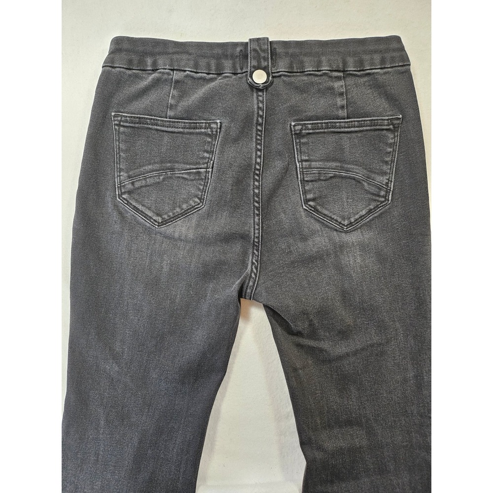 Driftwood Tess High Rise Flare 70s inspired Black Button Fly Raw Hem Size 29 - Picture 7 of 16